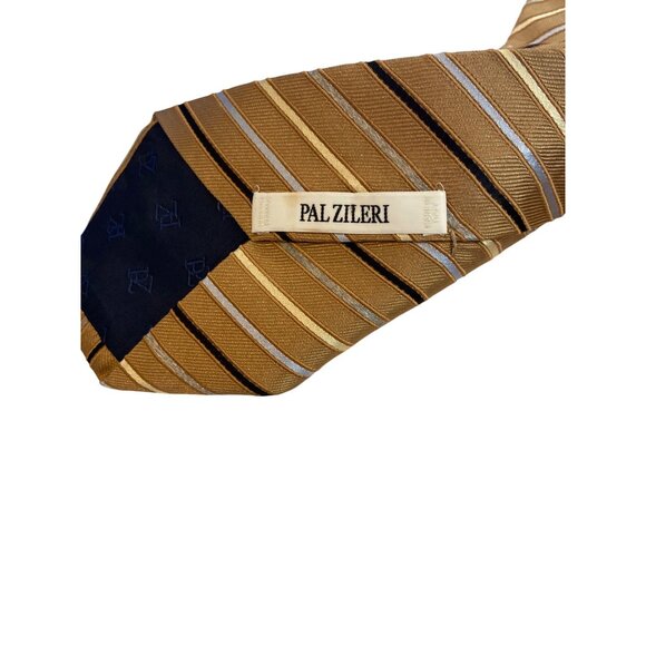 Hugo Boss & Pal Zileri Mens Silk Ties-Brown/Beige, Lavender Striped Made N Italy - Picture 5 of 9